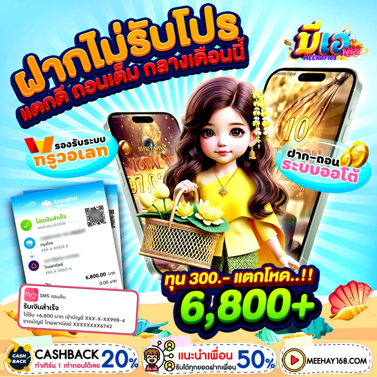 ค่ายเกมที่ร่วมรายการในโปรนี้ 10รับ100 ทํา 200 ถอนได้100รวมค่าย